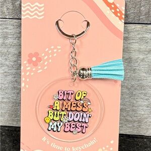 Bit of a Mess Keychain - Playful Accessory, Gift Boxed handmade